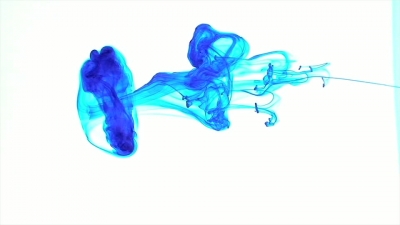 Blue Green Ink in Water